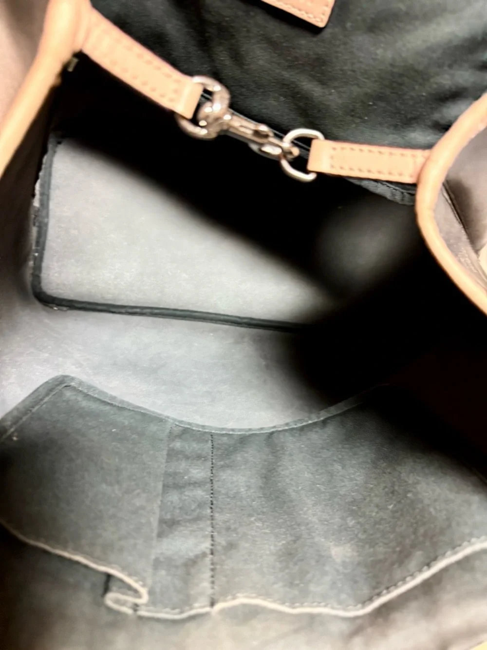 Coach Peyton Signature Tote in Black Canvas and Leather Tan Accents